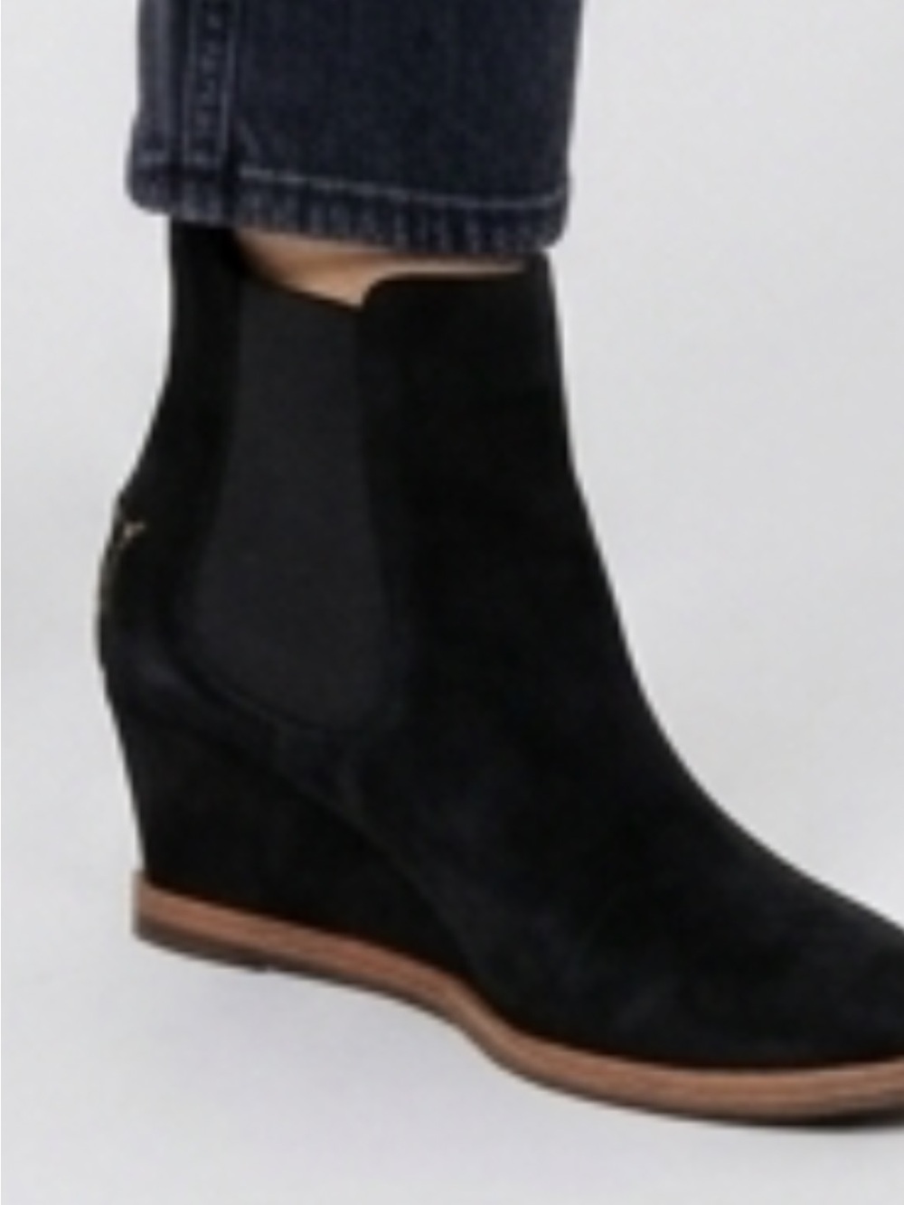 Fendi Black Suede Wedge Chelsea Boot